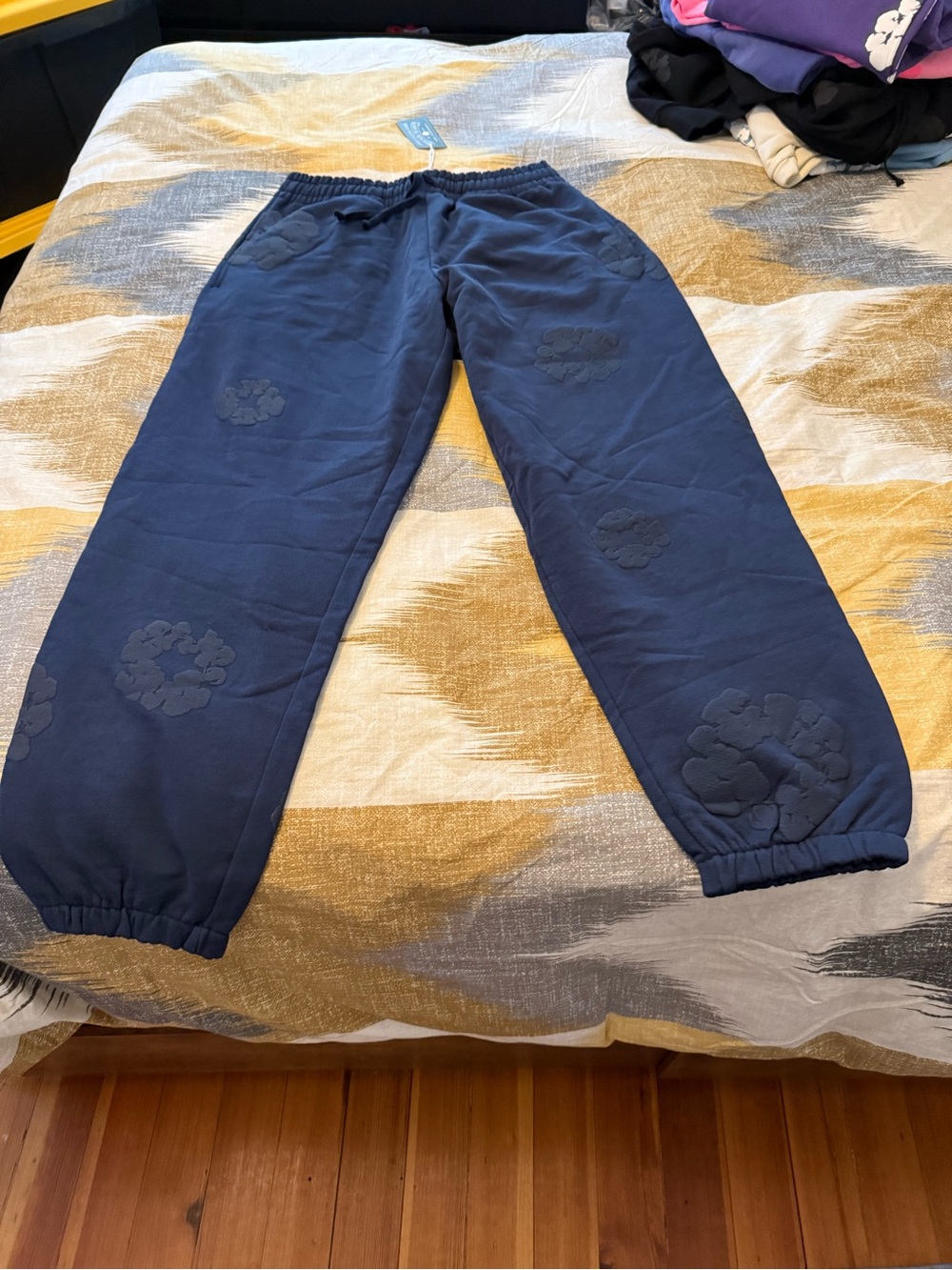 Denim Tears Mono Wreath Navy Men’s Sweatpants Size M